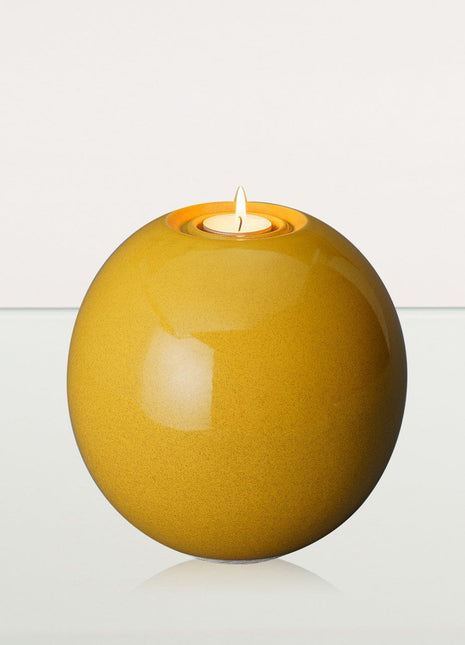 Handmade Cremation Urn "Harmony" - Large | Amber Yellow | Ceramic Urn