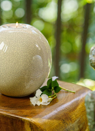 Handmade Cremation Urn "Harmony" - Large | Craquelure | Ceramic Urn