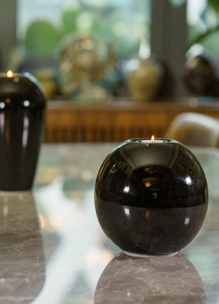 Handmade Cremation Urn "Harmony" - Large | Lamp Black | Ceramic Urn