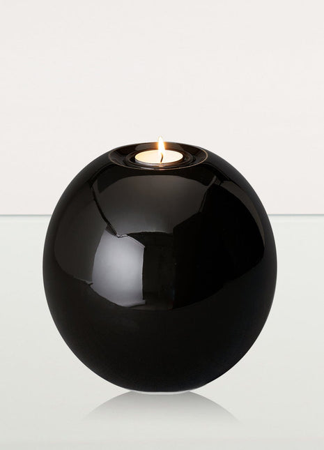 Handmade Cremation Urn "Harmony" - Large | Lamp Black | Ceramic Urn