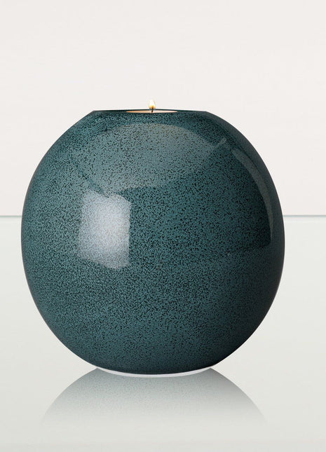Handmade Cremation Urn "Harmony" - Large | Oily Green Melange | Ceramic Urn