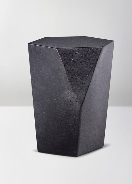 Handmade Urn "Crystal"  - Stainless Steel | Black Granite