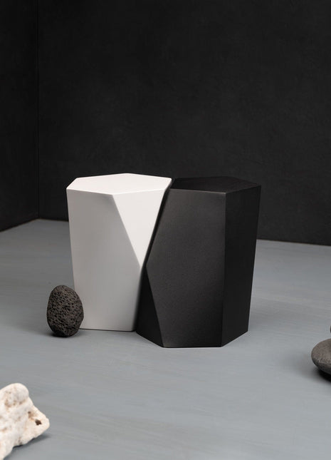 Handmade Urn "Crystal"  - Stainless Steel | Black Granite