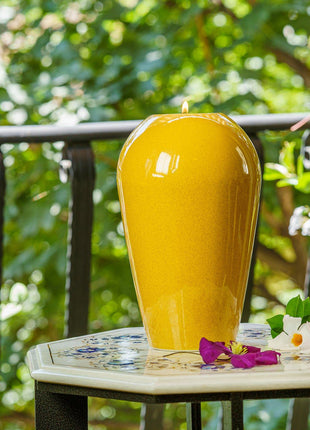 Memorial Cremation Urn "Serenity" - Large | Amber Yellow | Ceramic Urn