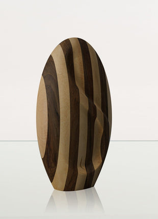 Striped Wooden Urn "Eternity" - Genuine Walnut & Beech Urn