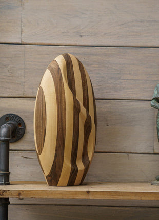 Striped Wooden Urn "Eternity" - Genuine Walnut & Beech Urn