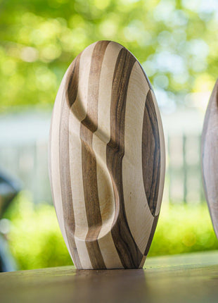 Striped Wooden Urn "Eternity" - Genuine Walnut & Beech Urn