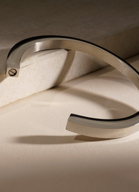 Cremation Bracelet  – Elegance | Stainless Steel | Memorial Jewelry | Silver Finish