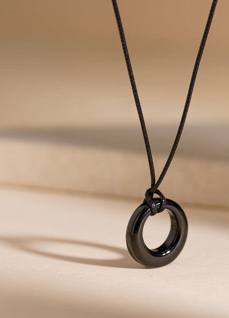 Cremation Necklace – Forever | Stainless Steel | Memorial Jewelry | Black