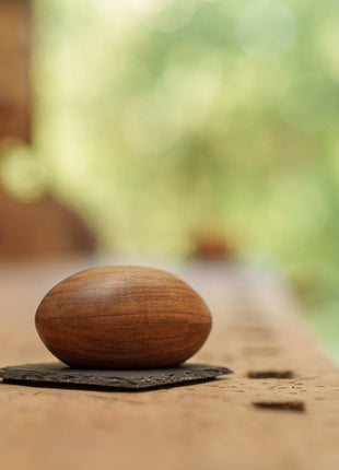 Wooden Keepsake Urn "Palm Stone" - Genuine Walnut