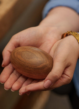 Wooden Keepsake Urn "Palm Stone" - Genuine Walnut