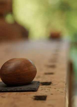 Wooden Keepsake Urn "Palm Stone" - Genuine Walnut