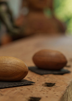 Wooden Keepsake Urn "Palm Stone" - Genuine Walnut