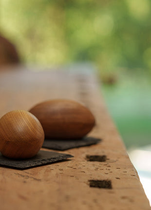 Wooden Keepsake Urn "Palm Stone" - Genuine Walnut