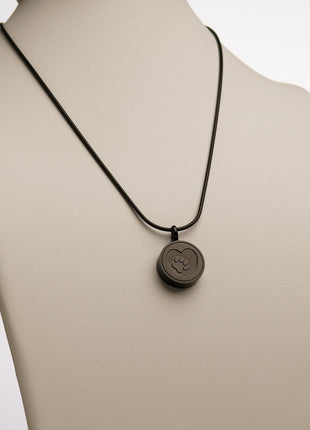 Pet Cremation Necklace – Paw | Stainless Steel | Memorial Jewelry | Black