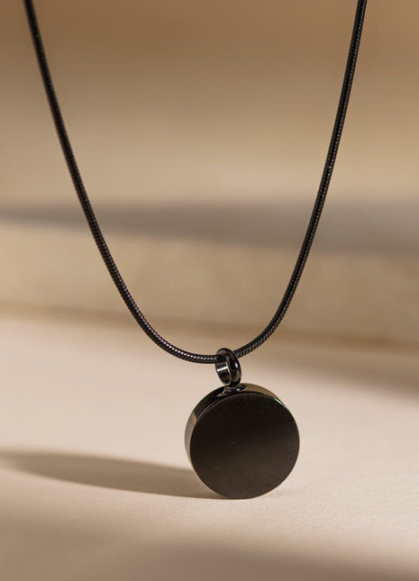 Pet Cremation Necklace – Paw | Stainless Steel | Memorial Jewelry | Black