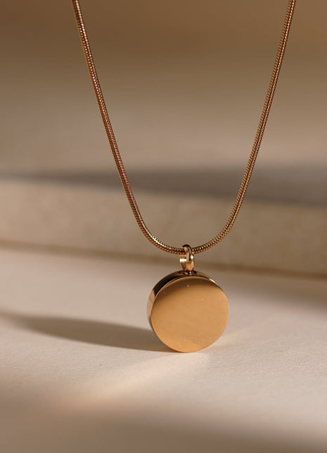 Pet Cremation Necklace – Paw | Stainless Steel | Memorial Jewelry | Brass Finish