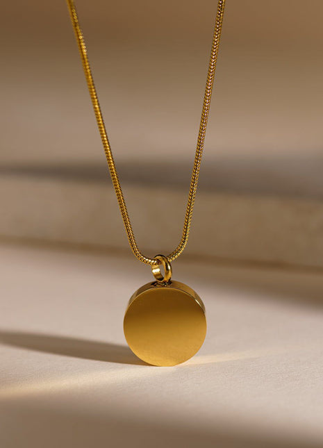 Pet Cremation Necklace – Paw | Stainless Steel | Memorial Jewelry | Gold Finish