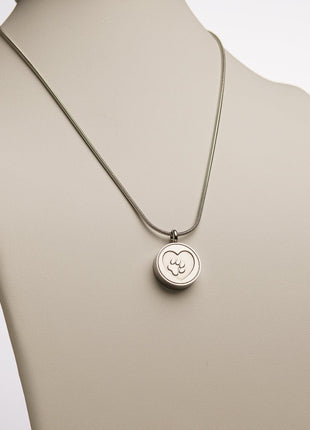 Pet Cremation Necklace – Paw | Stainless Steel | Memorial Jewelry | Silver Finish