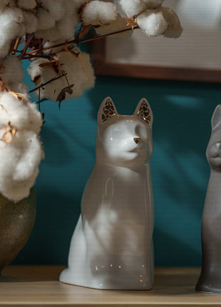 "Arlo" Pet Urn for Dog -  Grey Matte | Ceramic | Handmade