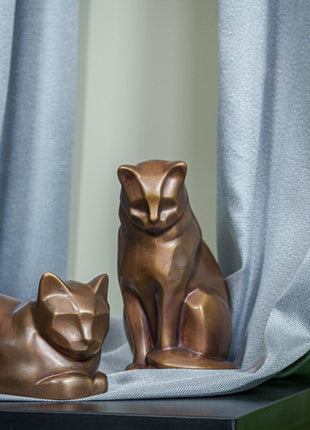 Cast Bronze Cat Urn "At Rest" | Premium Quality Bronze Urn