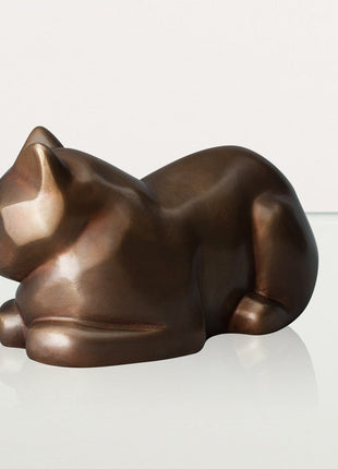 Cast Bronze Cat Urn "At Rest" | Premium Quality Bronze Urn