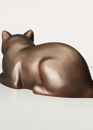 Cast Bronze Cat Urn "At Rest" | Premium Quality Bronze Urn