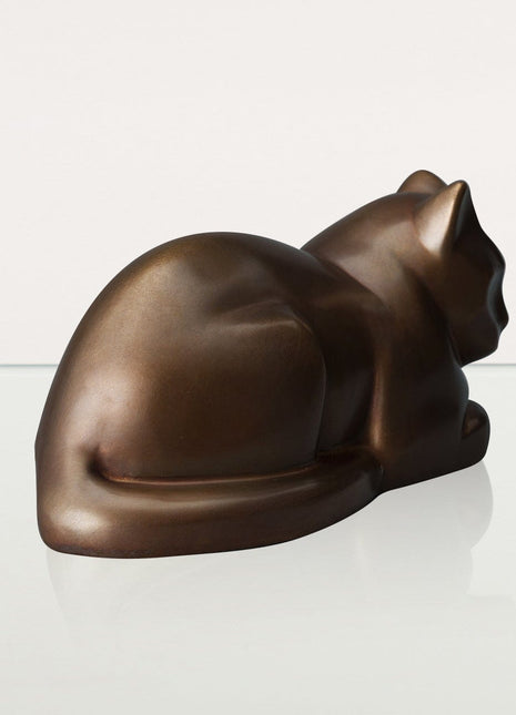 Cast Bronze Cat Urn "At Rest" | Premium Quality Bronze Urn