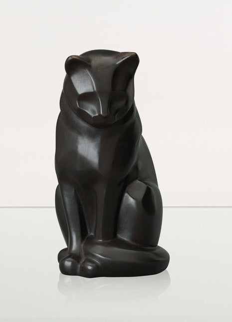 Cast Bronze Cat Urn "Neko" | Dark Matte Patina | Cast Bronze Urn