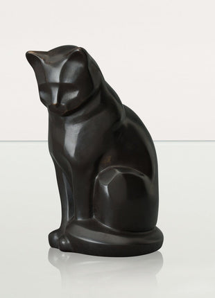 Cast Bronze Cat Urn "Neko" | Dark Matte Patina | Cast Bronze Urn