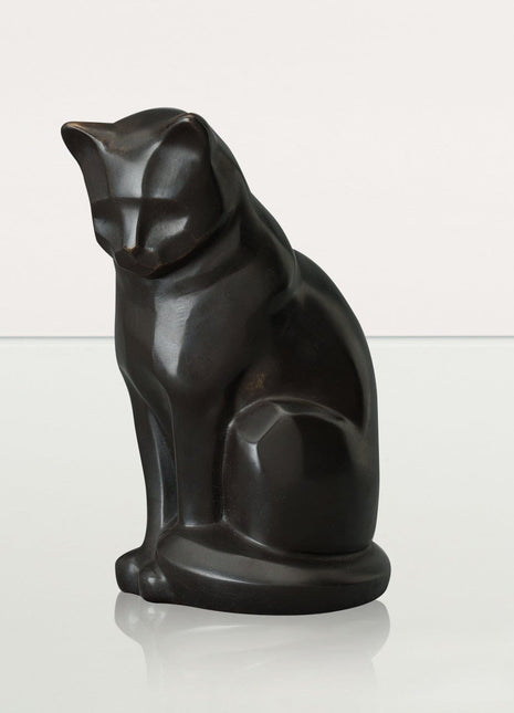 Cast Bronze Cat Urn "Neko" | Dark Matte Patina | Cast Bronze Urn