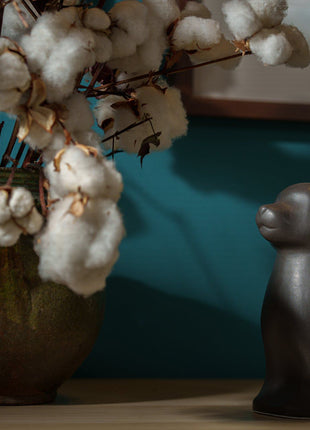 "Rocky" Pet Urn for Dog -  Grey Matte| Ceramic | Handmade