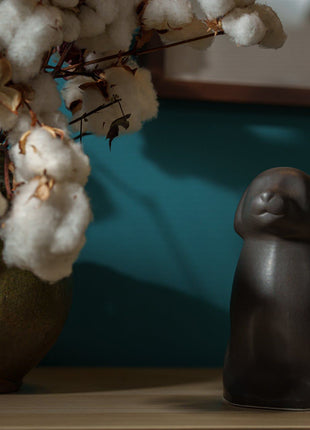 "Rocky" Pet Urn for Dog -  Grey Matte| Ceramic | Handmade