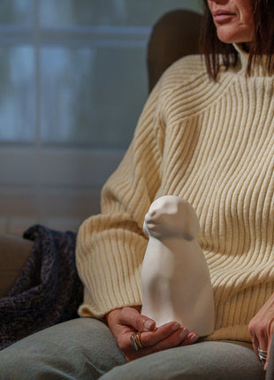 "Rocky" Pet Urn for Dog - White | Ceramic | Handmade