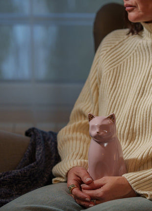 "Elvi" Pet Urn for Cat - Baby Blue | Ceramic | Handmade