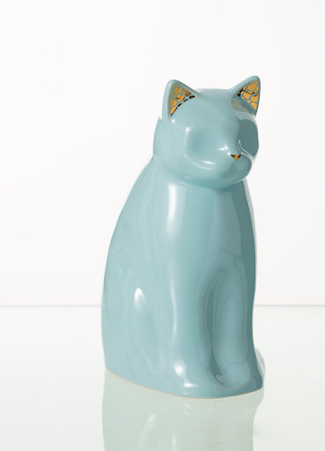 "Elvi" Pet Urn for Cat - Baby Blue | Ceramic | Handmade