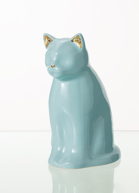 "Elvi" Pet Urn for Cat - Baby Blue | Ceramic | Handmade