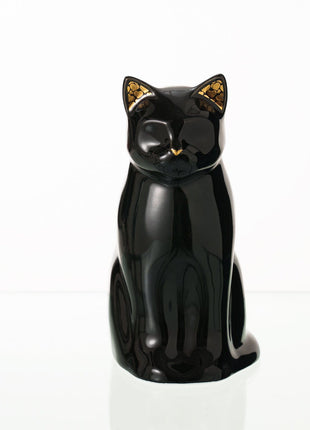 "Elvi" Pet Urn for Cat - Black | Ceramic | Handmade