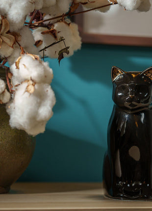 "Elvi" Pet Urn for Cat - Black | Ceramic | Handmade